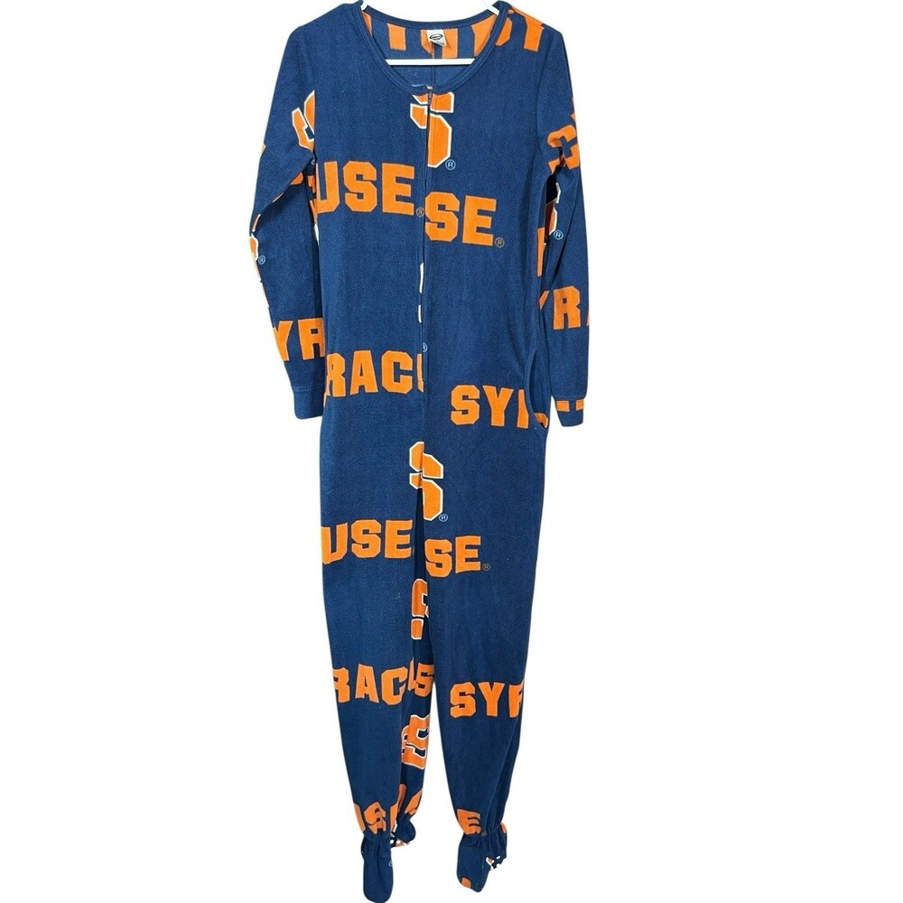 Concepts Sports Syracuse Orange Adult Footed Pajamas Small Blue‎ Orange